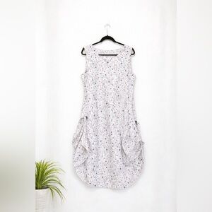 King Universal Star Print Sleeveless Cotton Dress XL Red White Blue Side Tie